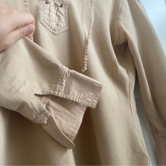 Garage 90s Y2K Beige Lace-Up Top - Picture 4 of 14